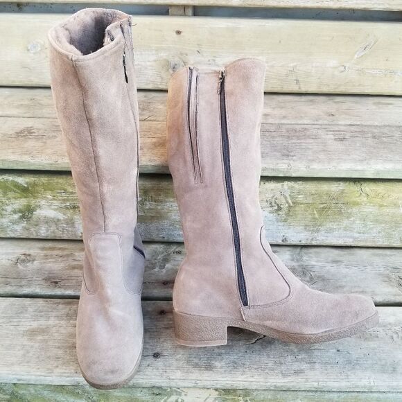 Vintage Shoes - Vintage 90s y2k Morland‎ Sheepskin 16" English Equestrian Shearling Boots 10.5